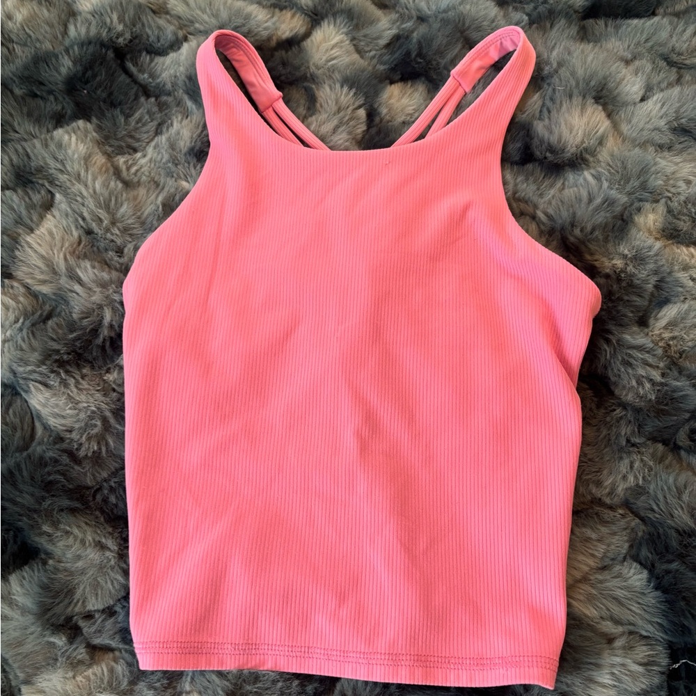Vibrant Pink Fitted Crop Tank Top